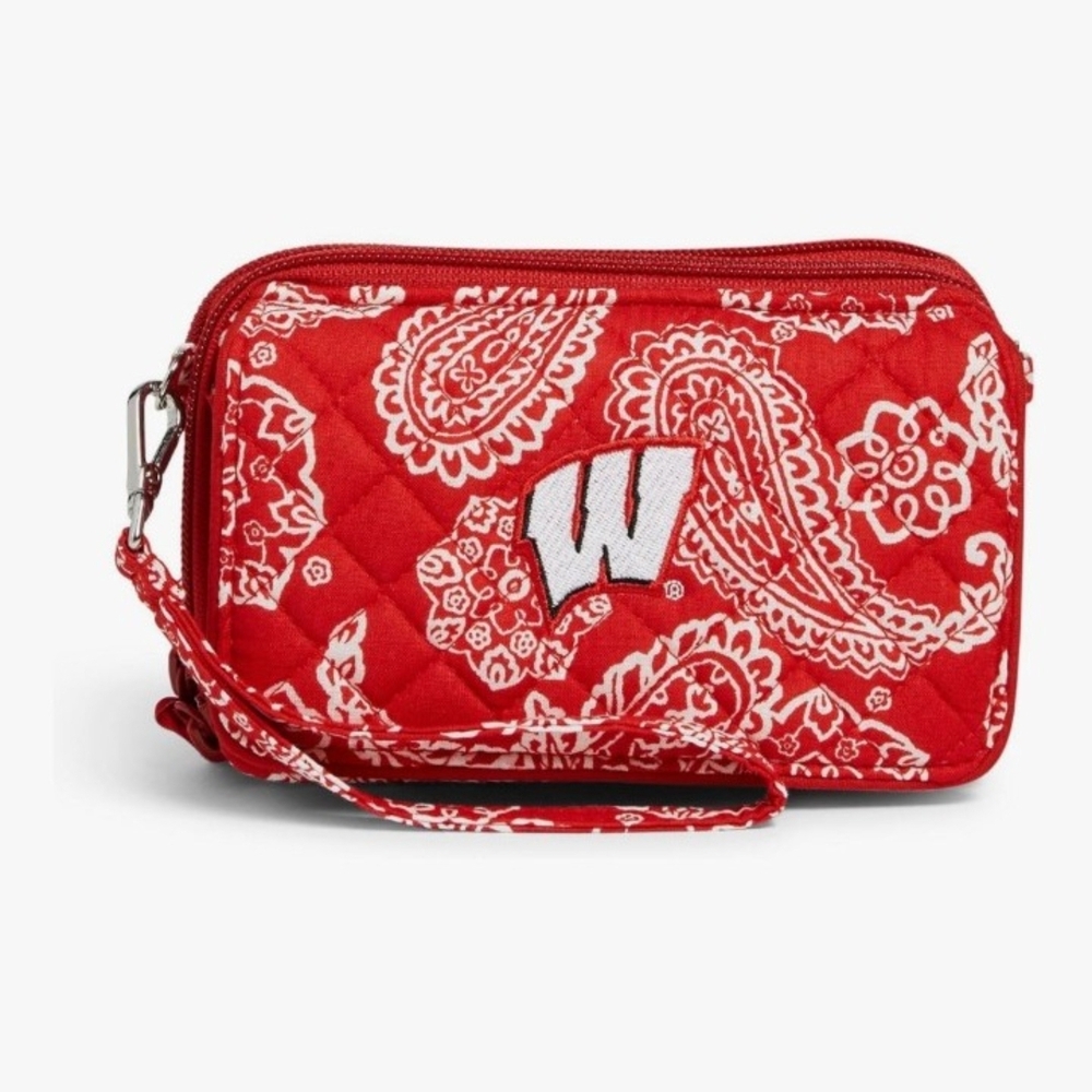 Red Paisley Quilted Wristlet